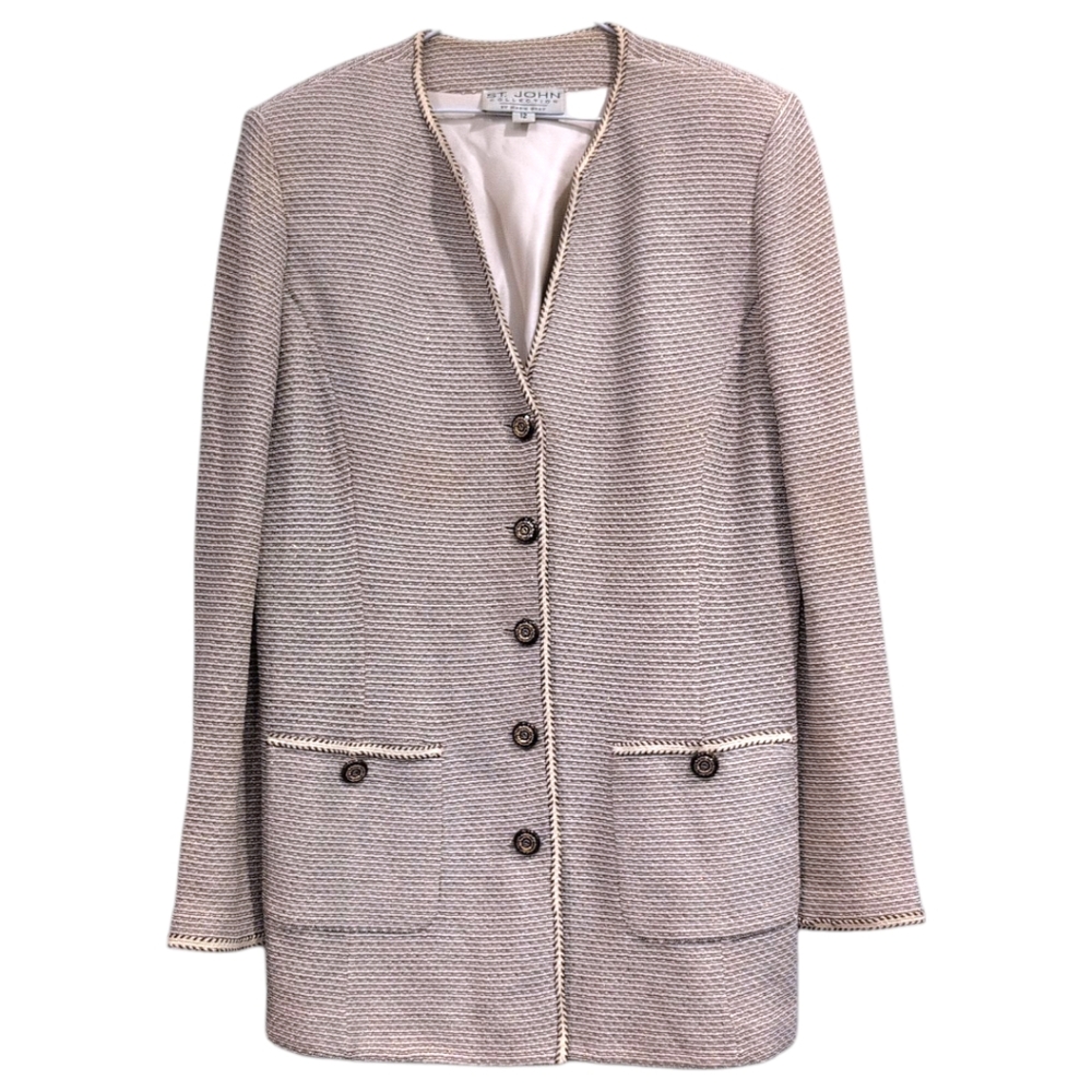St. John Beige Textured Blazer